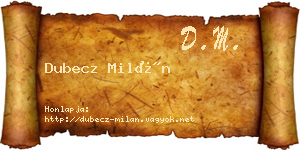 Dubecz Milán névjegykártya
